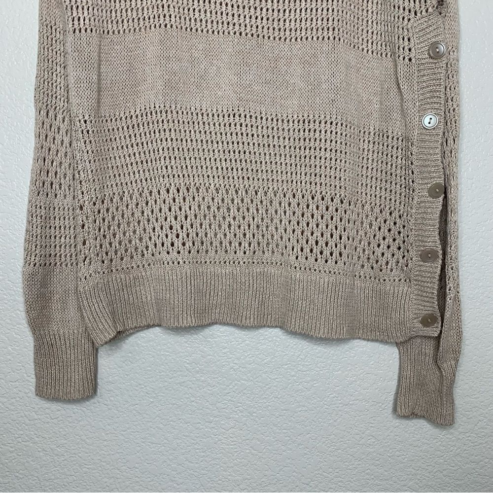 Victoria’s Secret Linen Blend Side Button Open Knit Sweater, Sz Medium - Picture 5 of 13